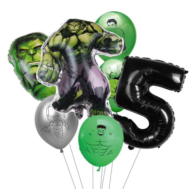 7 sztuk balonów Hulk Avengers - dekoracja urodzinowa, baby shower, prezent dla chłopca - Wianko - 6