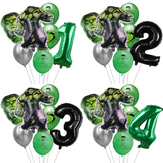 7 sztuk balonów Hulk Avengers - dekoracja urodzinowa, baby shower, prezent dla chłopca - Wianko - 1
