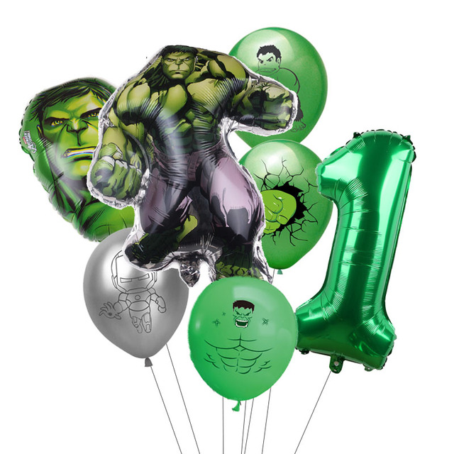 7 sztuk balonów Hulk Avengers - dekoracja urodzinowa, baby shower, prezent dla chłopca - Wianko - 2