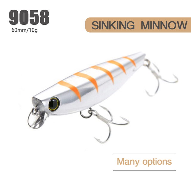 Przynęta dla Sea Bass P-CE 60S 60mm 10g - tonący ołówek Jerkbait Slalom Action Bait 9058 - Wianko - 2