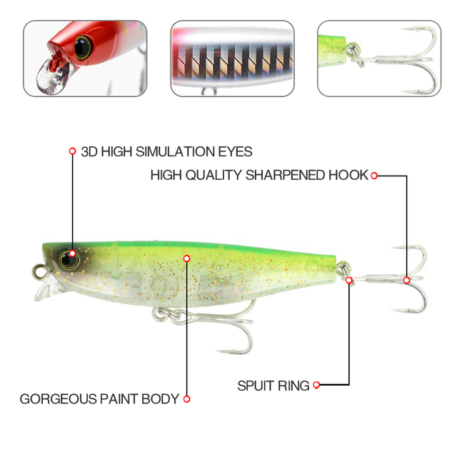 Przynęta dla Sea Bass P-CE 60S 60mm 10g - tonący ołówek Jerkbait Slalom Action Bait 9058 - Wianko - 4