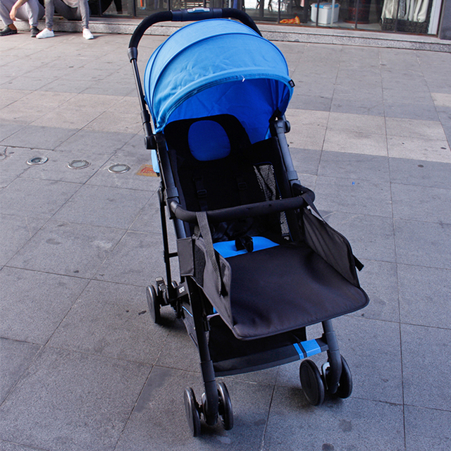 Uniwersalny wózek dziecięcy z regulowanym podnóżkiem, rozszerzonymi fotelami i pedałami - tkanina Oxford - Wianko - 7