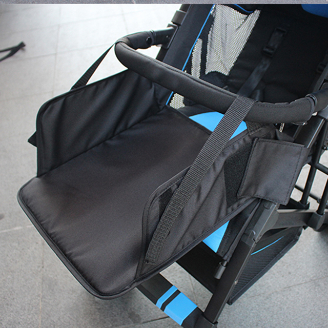 Uniwersalny wózek dziecięcy z regulowanym podnóżkiem, rozszerzonymi fotelami i pedałami - tkanina Oxford - Wianko - 12