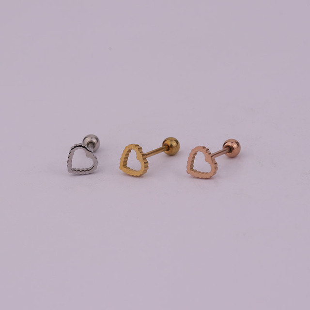 Sztuka złotych kolczyków Helix w kształcie małych, ślicznych serc wąż uszu szpilki mankietowych - Wianko - 9