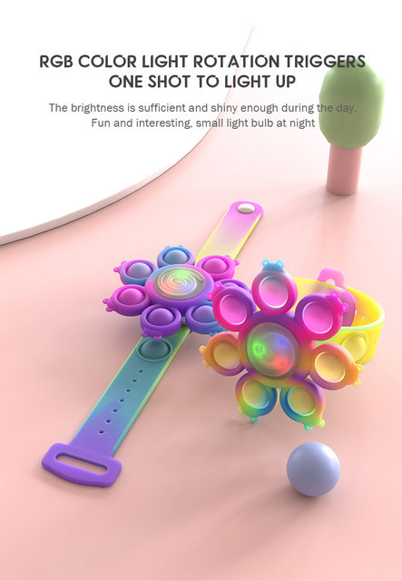 Luminous Fidget Spinner bransoletka - Prosta zabawka obrotowa dla dzieci ze świetlnym wykończeniem - Wianko - 4