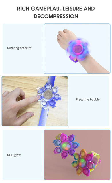 Luminous Fidget Spinner bransoletka - Prosta zabawka obrotowa dla dzieci ze świetlnym wykończeniem - Wianko - 5