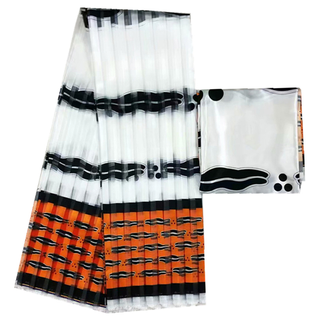 Afrykańska satynowa organza jedwabna z cyfrowym wzorem - wysoka jakość - imprezowa sukienka satynowa - Wianko - 9