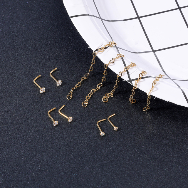 Łańcuch nosowy AOEDEJ z perłą i podwójnym pierścieniem ze stali nierdzewnej - Wianko - 19