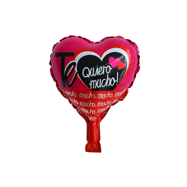 10 sztuk 10-calowy hiszpański balon foliowy czerwone serce - TE AMO dekoracje ślubne, walentynki - Wianko - 10