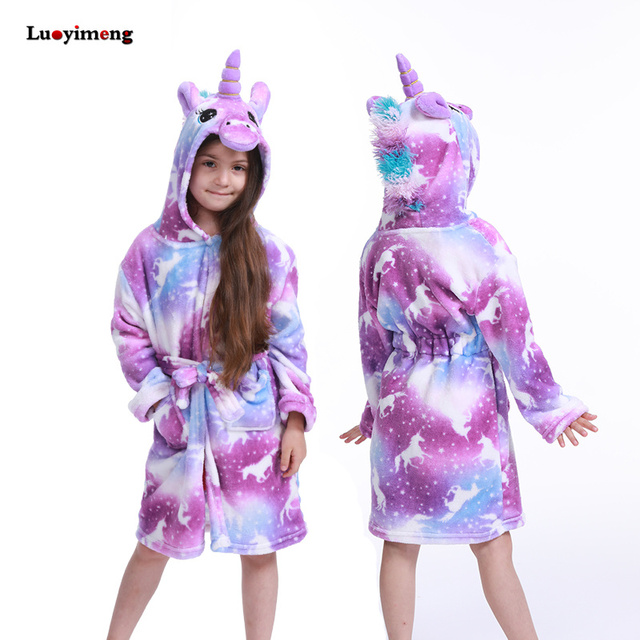 Szlafrok dziecięcy Kigurumi jednorożec z kapturem - Wianko - 10