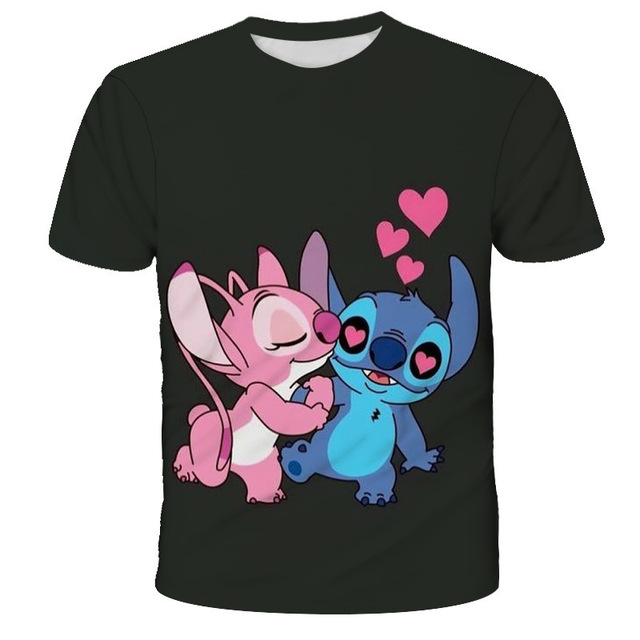 Koszulka Disney Stitch Cute Cartoon z krótkim rękawem dla chłopców i dziewcząt - 3D druk - dziecięca moda - Wianko - 4