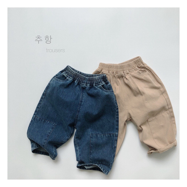Jesień Jeansy koreańskiego stylu dla chłopców i dziewcząt - spodnie dziecięce z elastycznym paskiem - Wianko - 4