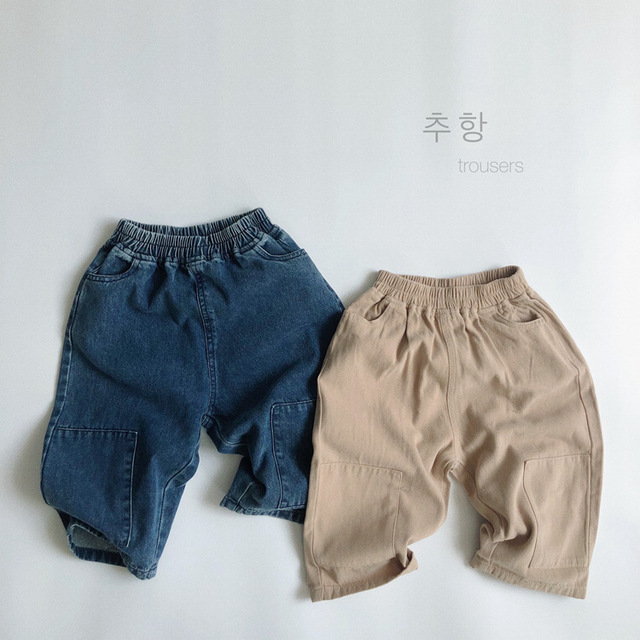 Jesień Jeansy koreańskiego stylu dla chłopców i dziewcząt - spodnie dziecięce z elastycznym paskiem - Wianko - 3