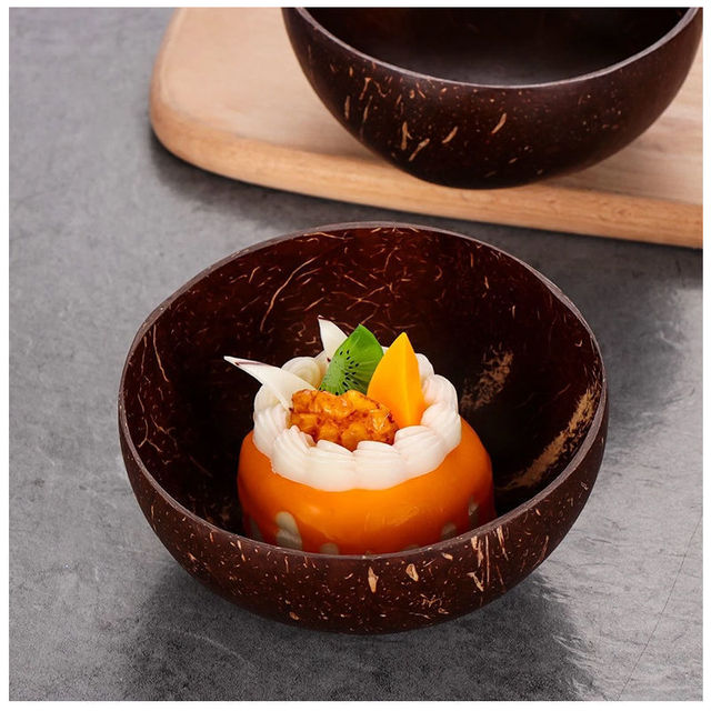 6 sztuk naturalna miska kokosowa - zestaw miseczek na zupę, sałatkę, owoce, makaron ramen i ryż - zastawa stołowa japońskiego stylu - Wianko - 28