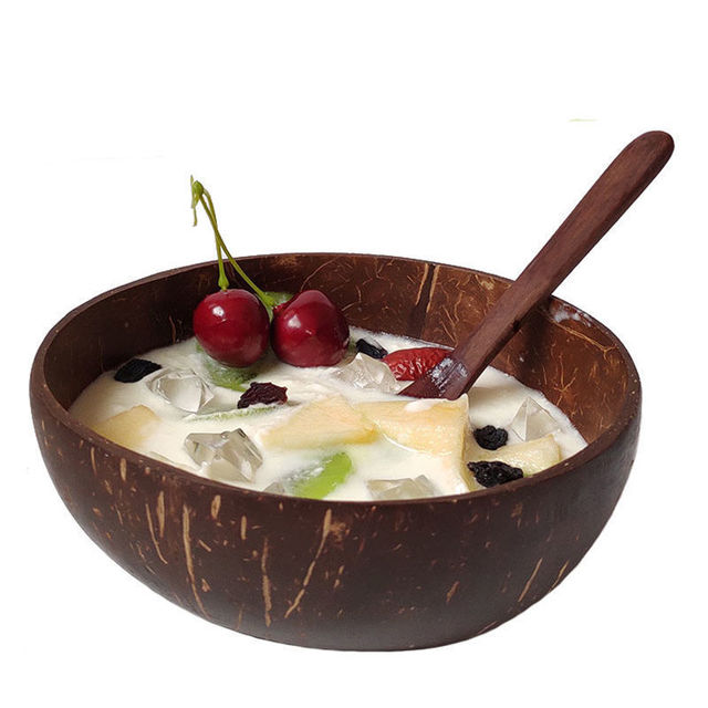 6 sztuk naturalna miska kokosowa - zestaw miseczek na zupę, sałatkę, owoce, makaron ramen i ryż - zastawa stołowa japońskiego stylu - Wianko - 24