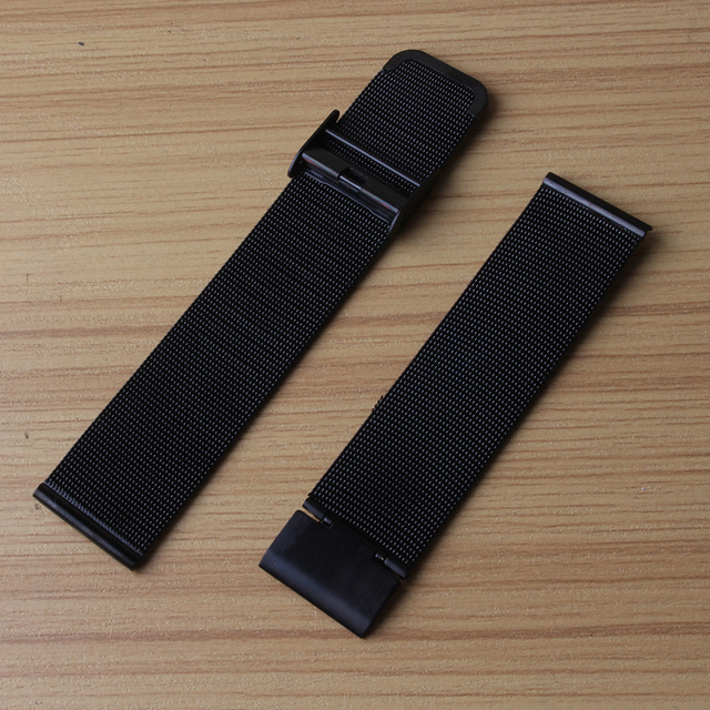 Pasek siateczkowy zegarka ze stali nierdzewnej - czarny/niebieski, szerokości 10mm-22mm - Wianko - 10