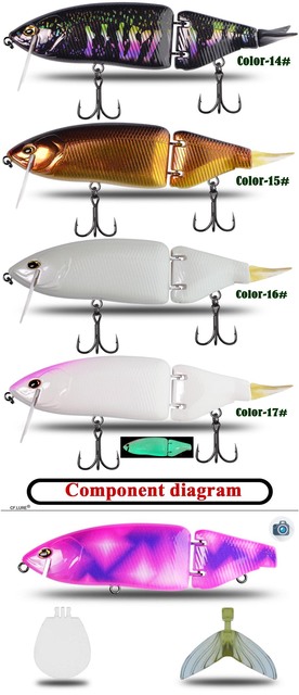 Przynęta wędkarska 165mm 60g 17 kolorów drewno-basowa Pike Luminous - Wianko - 4