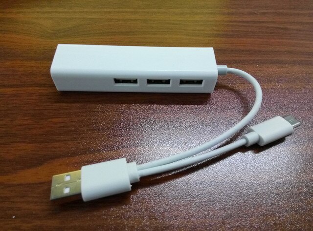 Adapter USB C do RJ45 z łącznością Ethernet 100 Mb/s i 3-portowym hubem USB 3.1 dla laptopa i PC - kategoria: Huby USB - Wianko - 3