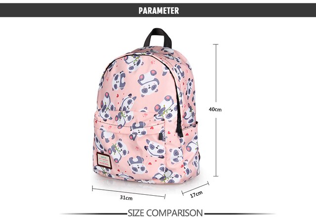 Panda plecak dla nastolatek - kawaii rysunek, dziecięce torby, torebki na ramię, plecak szkolny dla dziewcząt Bookbag - Wianko - 3
