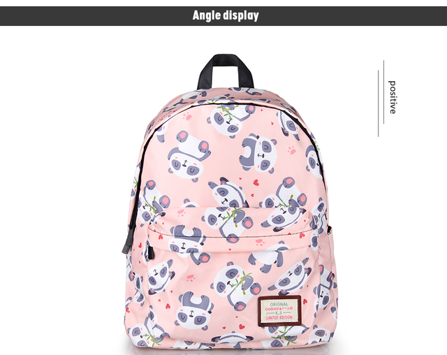 Panda plecak dla nastolatek - kawaii rysunek, dziecięce torby, torebki na ramię, plecak szkolny dla dziewcząt Bookbag - Wianko - 5