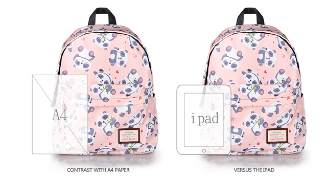 Panda plecak dla nastolatek - kawaii rysunek, dziecięce torby, torebki na ramię, plecak szkolny dla dziewcząt Bookbag - Wianko - 4