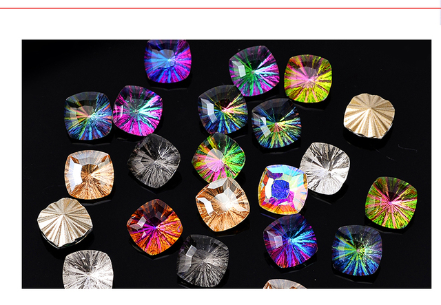 Koraliki szklane kryształowe dżet do nail artu - 12 sztuk - Wianko - 5
