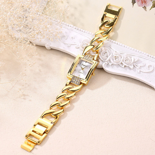 Różowo-złoty zegarek damski z bransoletą, kryształkami górskimi - Reloj Mujer Relogio Feminino - Wianko - 15