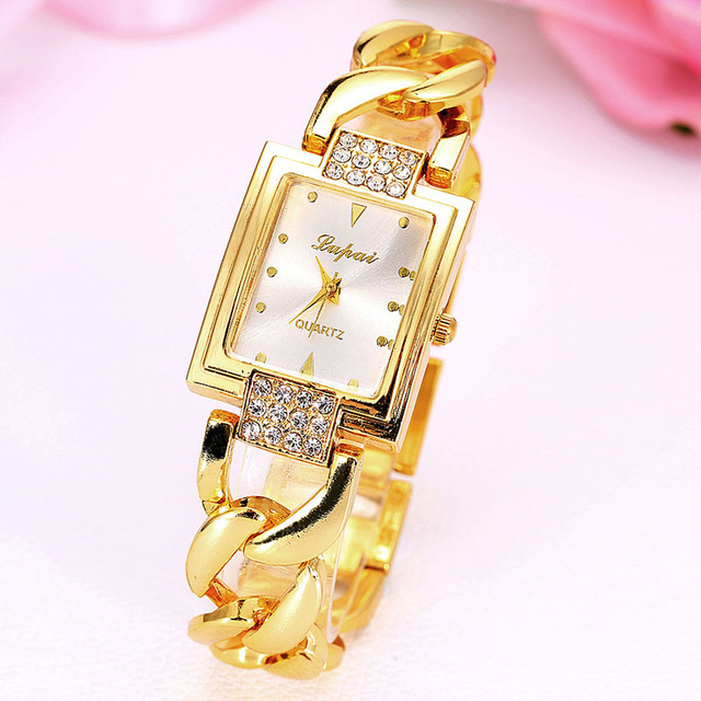 Różowo-złoty zegarek damski z bransoletą, kryształkami górskimi - Reloj Mujer Relogio Feminino - Wianko - 10