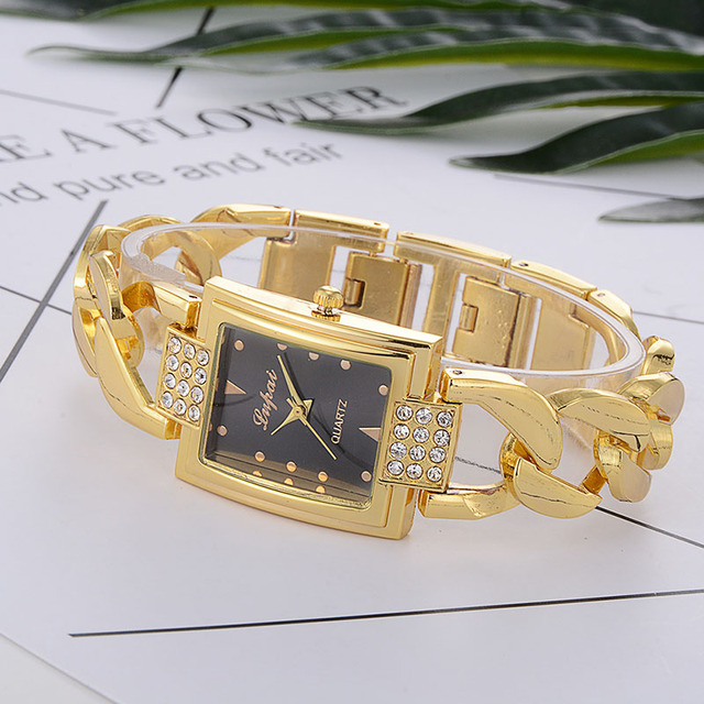 Różowo-złoty zegarek damski z bransoletą, kryształkami górskimi - Reloj Mujer Relogio Feminino - Wianko - 24