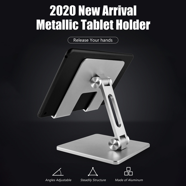 Aluminiowy stojak na duże tablety - regulowany, składany, dla iPadPro, Samsung, Xiaomi, Huawei - Wianko - 4