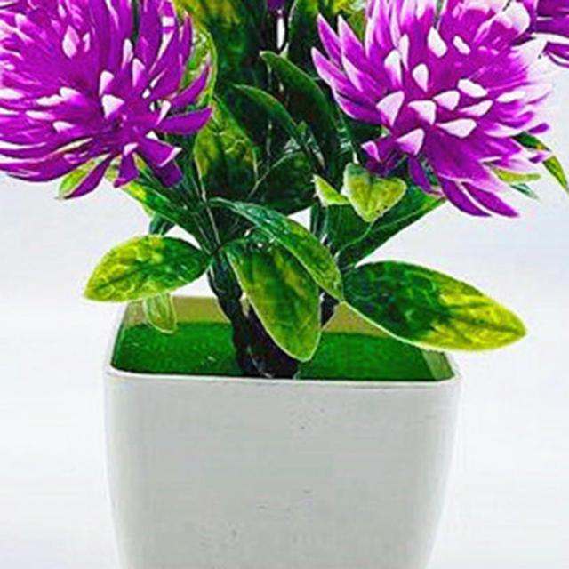 Zestaw 7 sztucznych kwiatów doniczkowych - realistyczna dekoracja ślubna - plastikowa symulacja - duże szyszki sosnowe Bonsai - Wianko - 9
