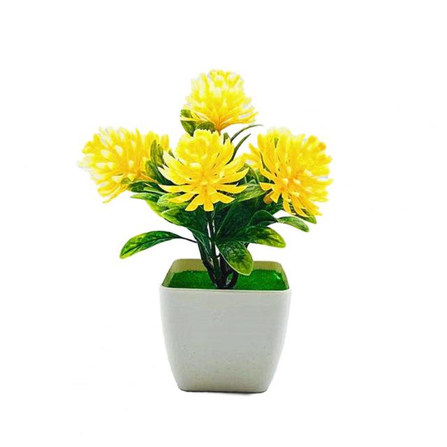 Zestaw 7 sztucznych kwiatów doniczkowych - realistyczna dekoracja ślubna - plastikowa symulacja - duże szyszki sosnowe Bonsai - Wianko - 14