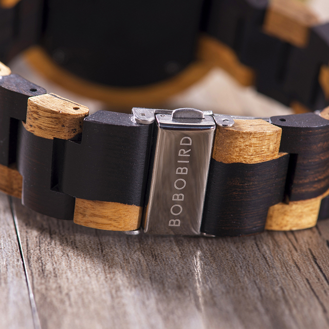 Personalizowane drewniane zegarki BOBO BIRD z wydrukowanym oryginalnym zdjęciem - kolorowy pasek w pudełku dla zakochanej pary - Wianko - 7