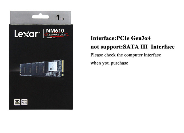 Dysk SSD Lexar NM610 M.2 2280 PCle Gen3x4 NVMe o pojemności 500GB lub 1TB, 3D NAND - Wianko - 1
