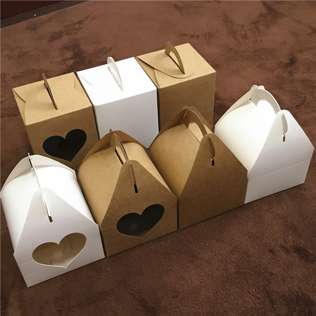 Pudełka kartonowe na prezenty weselne z oknami PCV - zestaw 50 sztuk - Wianko - 1