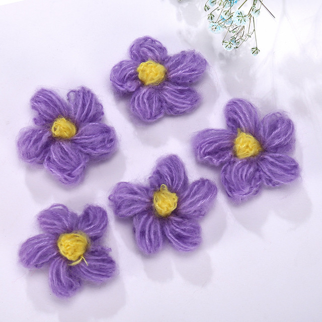 Partia 20 sztuk wielobarwnych ręcznie szytych aplikacji kwiatowych do szycia, szydełkowania i Scrapbookingu, 4cm - Wianko - 3