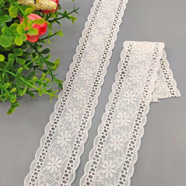 Bawełniana haftowana koronka wykończeniowa 5 jardów z kwiatowym wzorem do DIY odzieży - akcesoria do szycia, ozdoby i wstążki - Wianko - 3