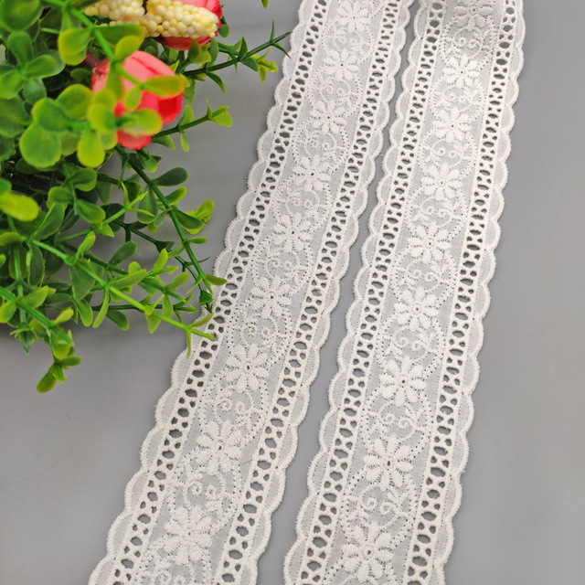 Bawełniana haftowana koronka wykończeniowa 5 jardów z kwiatowym wzorem do DIY odzieży - akcesoria do szycia, ozdoby i wstążki - Wianko - 6