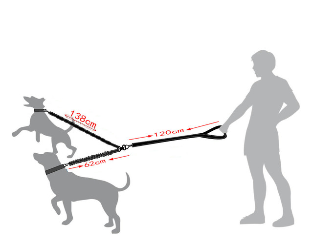 Podwójna odblaskowa smycz dla średnich i dużych psów, idealna na spacery i trening - Wianko - 10