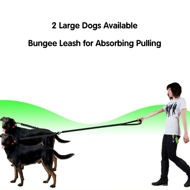 Podwójna odblaskowa smycz dla średnich i dużych psów, idealna na spacery i trening - Wianko - 14