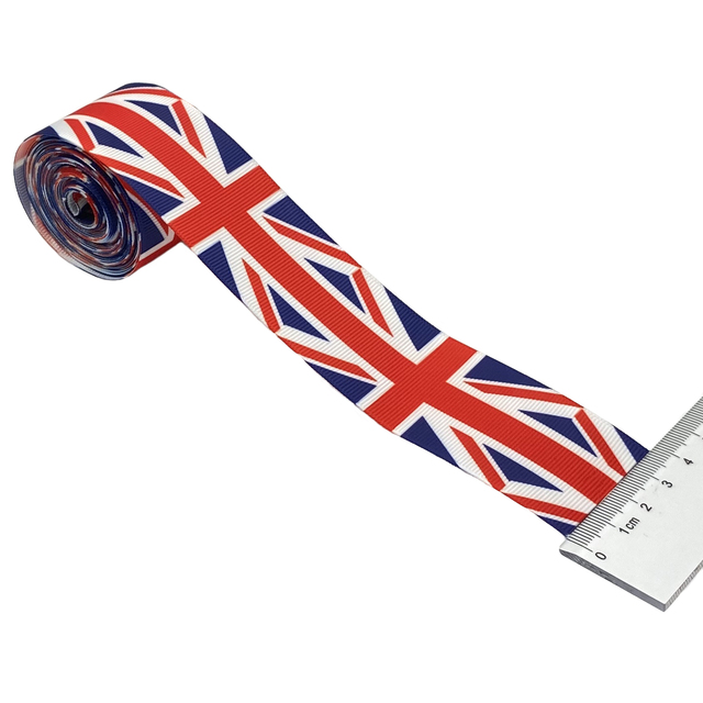 Wstążka Union Jack 38mm - flaga Wielkiej Brytanii na rypsie do kokardek, bransoletek DIY i rzemiosła - Wianko - 3