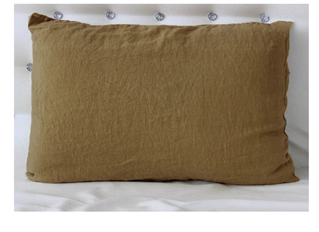 100% lniana poszewka na poduszkę z naturalnym zamknięciem koperty len poduszka Shams miękka oddychająca jednokolorowa TJ7088 - Wianko - 19