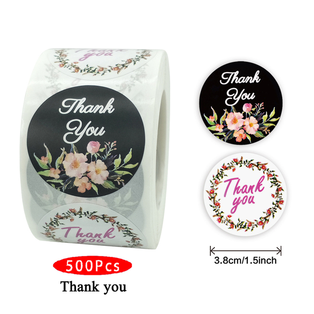 Naklejki Kawaii Vintage: 500 sztuk, urocze kwiatowe motywy, dziękuję, biurowe, estetyczne, do księgi gości, ozdobne, pakiet prezentowy - Wianko - 13