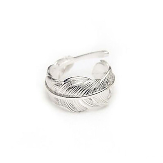 925 srebrny pierścień otwierający z kreatywnym, prostym piórem - biżuteria dla kobiet Evimi - Wianko - 2