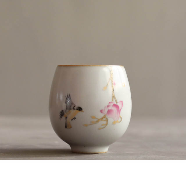 Zestaw 4 antycznych, ręcznie malowanych kubków do herbaty chińskiego stylu o pojemności 90ml - Wianko - 8