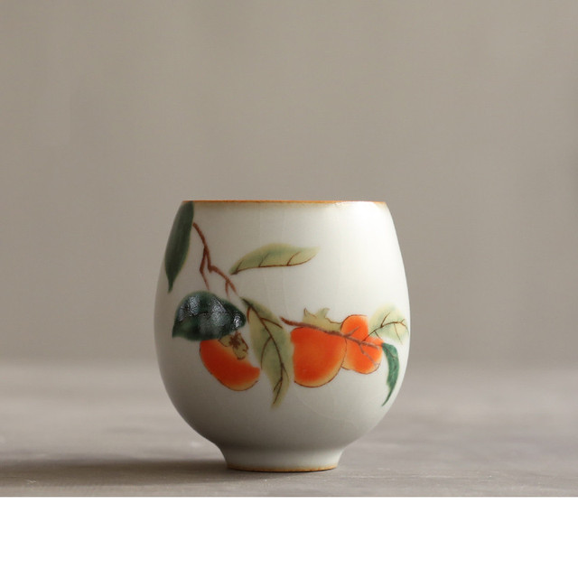 Zestaw 4 antycznych, ręcznie malowanych kubków do herbaty chińskiego stylu o pojemności 90ml - Wianko - 9