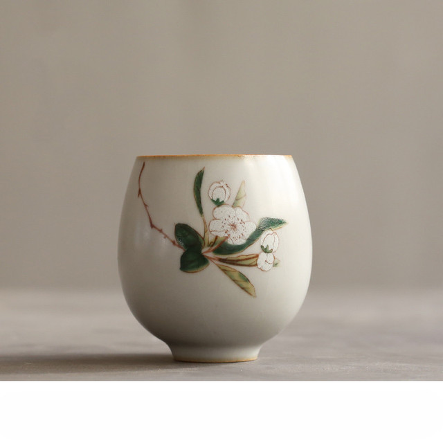Zestaw 4 antycznych, ręcznie malowanych kubków do herbaty chińskiego stylu o pojemności 90ml - Wianko - 5