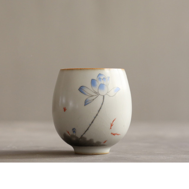 Zestaw 4 antycznych, ręcznie malowanych kubków do herbaty chińskiego stylu o pojemności 90ml - Wianko - 6
