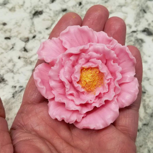 3D piwonia kwiat formy silikonowe do mydła formy świec piwonie gliny formy ciasto dekorowanie silikonowe Jello cukier forma na czekoladowe Fondant - Wianko - 4