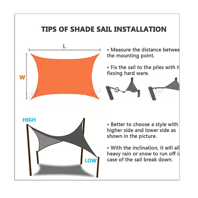 Markiza ogrodowa Lvju trójkąt 2x2x2m, wodoodporna, UV, odporna na deszcz, do ogrodu, tarasu, basenu - Wianko - 12
